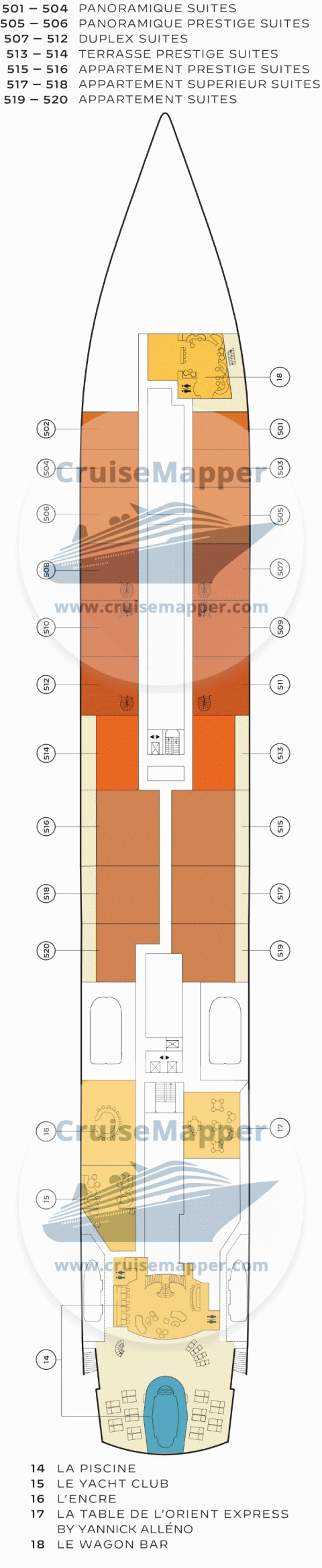 Orient Express Olympian Deck 05 - Cabins-Sundeck-Pool-Dining1