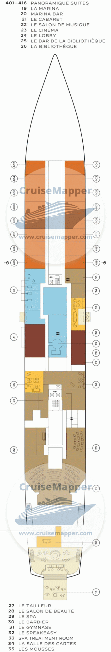Orient Express Olympian Deck 04 - Cabins-Lobby-Lounge-Wellness
