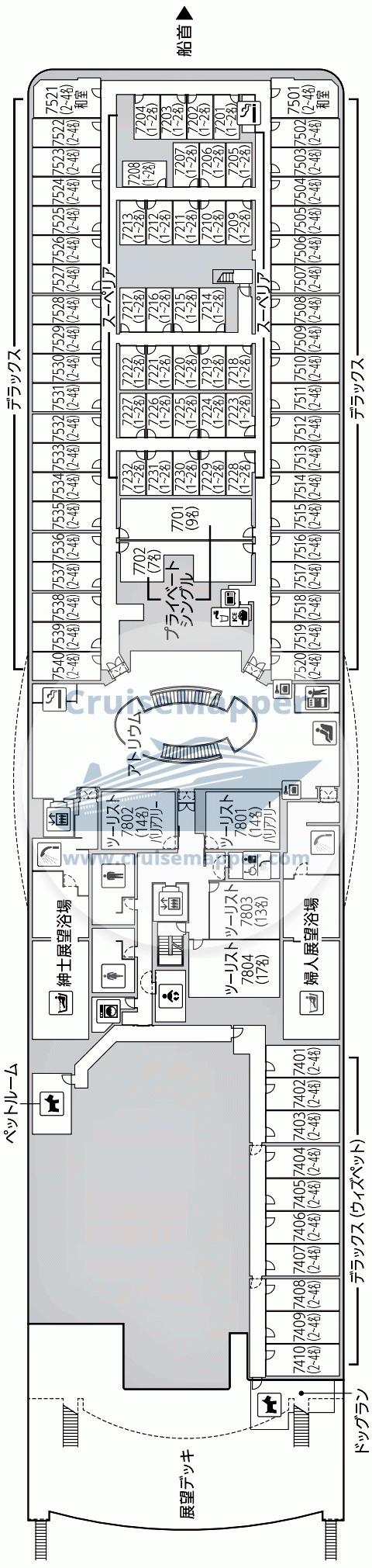 Sunflower Kirishima ferry Deck 07 - Cabins-Wellness