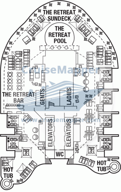 Celebrity Xcite Deck 17 - Retreat Sundeck-Pools Celebrity Xcite Deck 17 - Retreat Sundeck-Pools