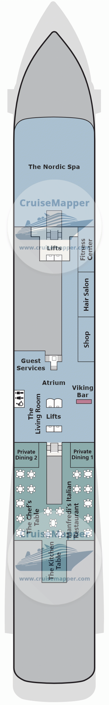 Viking Leda Deck 01 - Lobby-Dining-Wellness Viking Leda Deck 01 - Lobby-Dining-Wellness