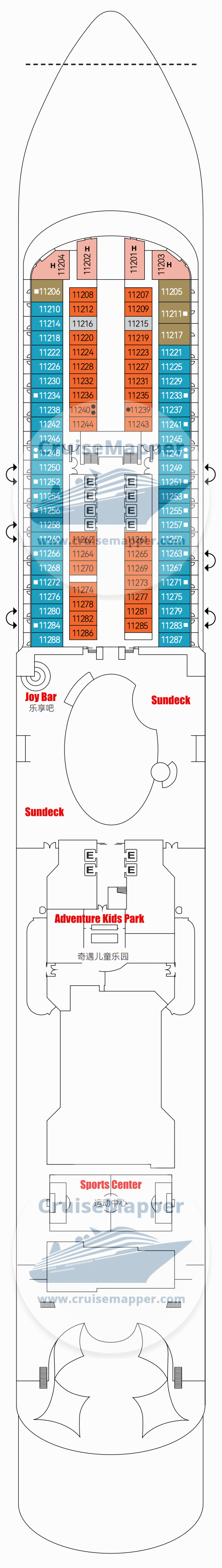 Adora Flora City Deck 11 - Cabins-Sports-Sundeck2 Adora Flora City Deck 11 - Cabins-Sports-Sundeck2
