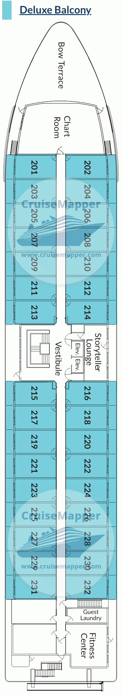 ACL American Grace Deck 02 - Cabins-Horizon Lounge-Gym ACL American Grace Deck 02 - Cabins-Horizon Lounge-Gym
