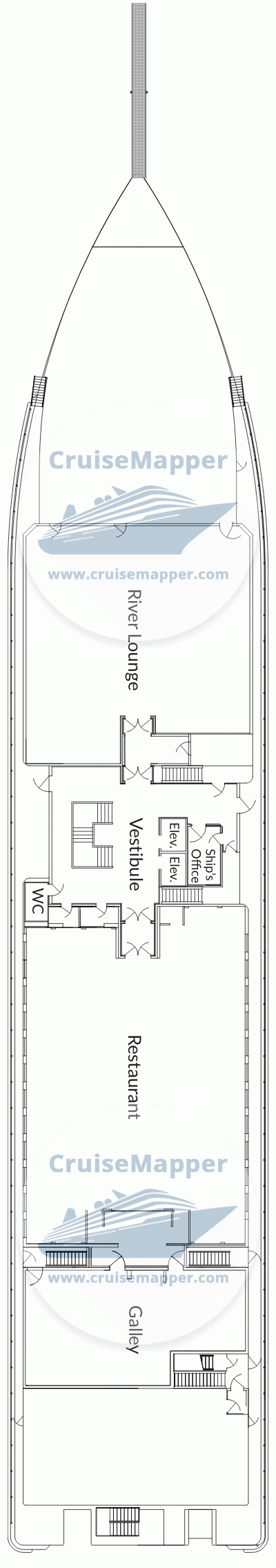 ACL American Grace Deck 01 - Lobby-River Lounge-Restaurant-Crew ACL American Grace Deck 01 - Lobby-River Lounge-Restaurant-Crew