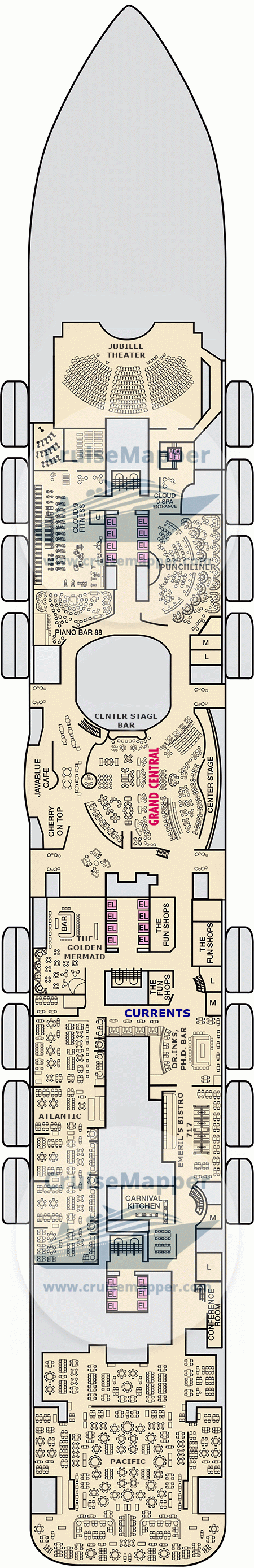 Carnival Festivale Deck 06 - Lobby-Shops1-Lounge-Currents1 Carnival Festivale Deck 06 - Lobby-Shops1-Lounge-Currents1