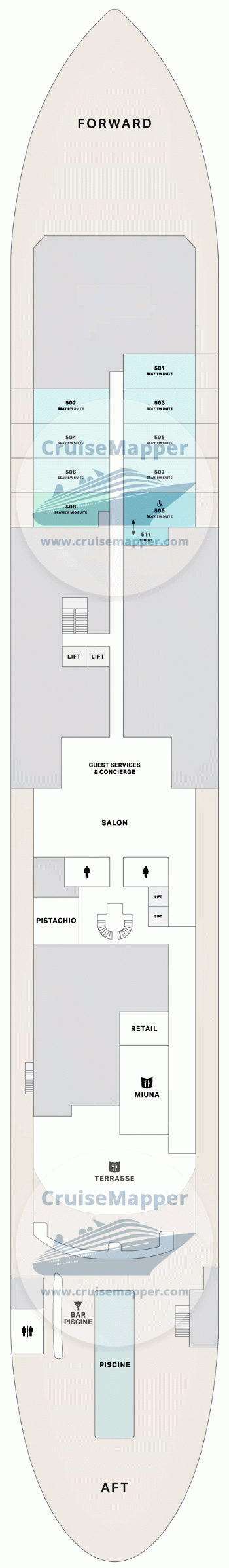 Four Seasons 3 Deck 05 - Cabins-Lobby-Shops-Dining1-Sundeck1-Pool