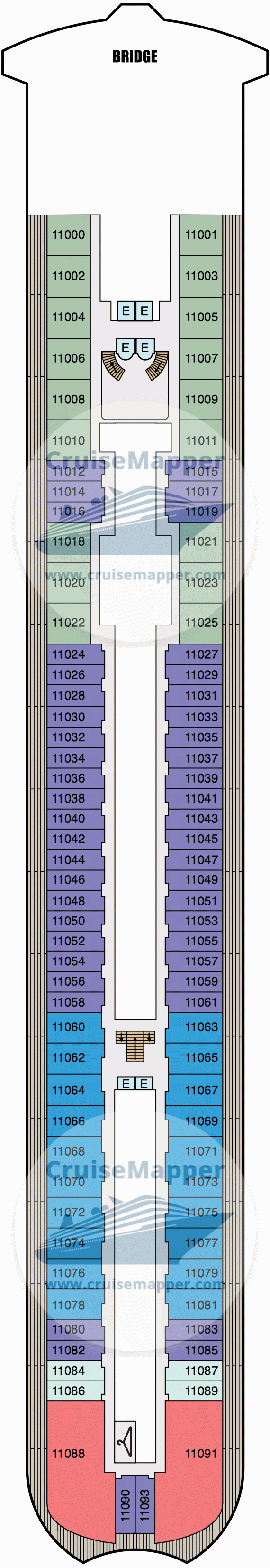 Oceania Sonata Deck 11 - Cabins-Bridge