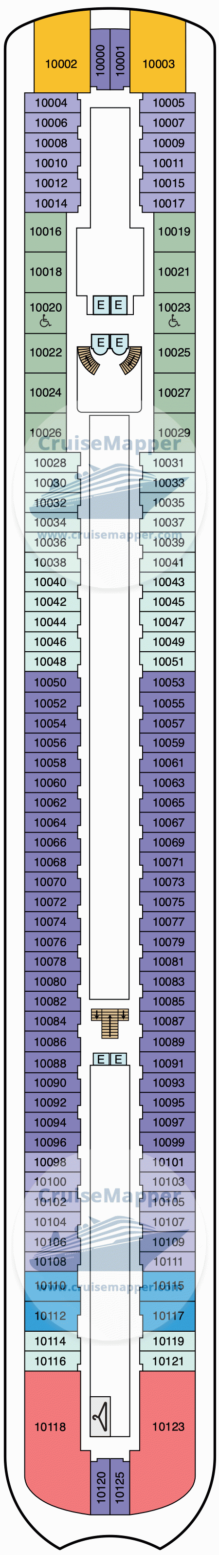 Oceania Arietta Deck 10 - Cabins