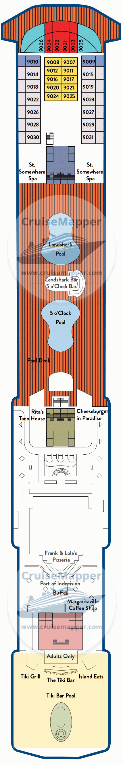 Margaritaville Islander Deck 09 - Ginger And Fred-Lido-Pools-Spa-Cabins