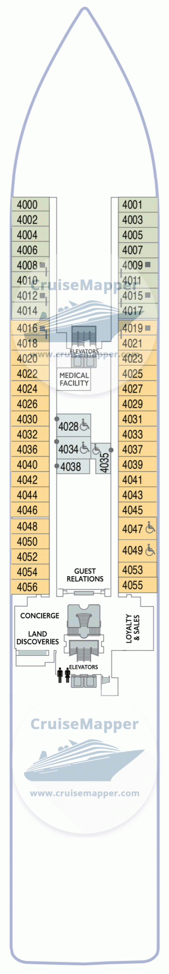 Azamara Quest Deck 04 - Hospital-Lobby-Cabins