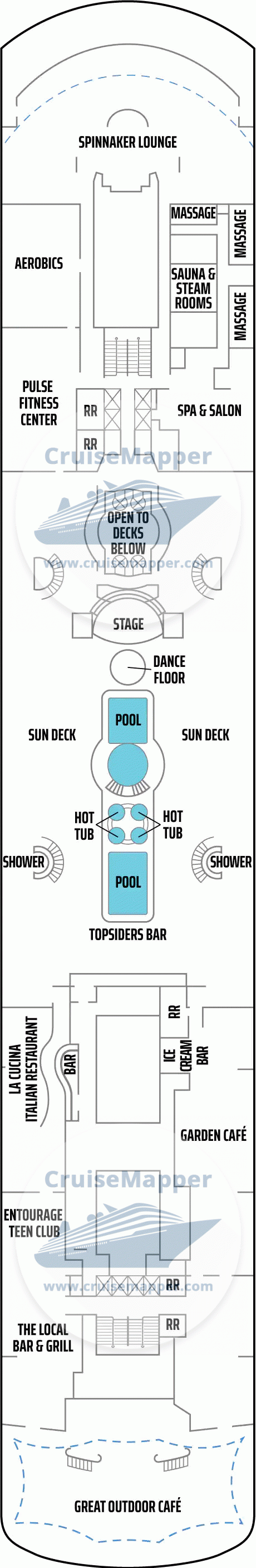 Norwegian Sky Deck 11 - Spa-Lido-Pools