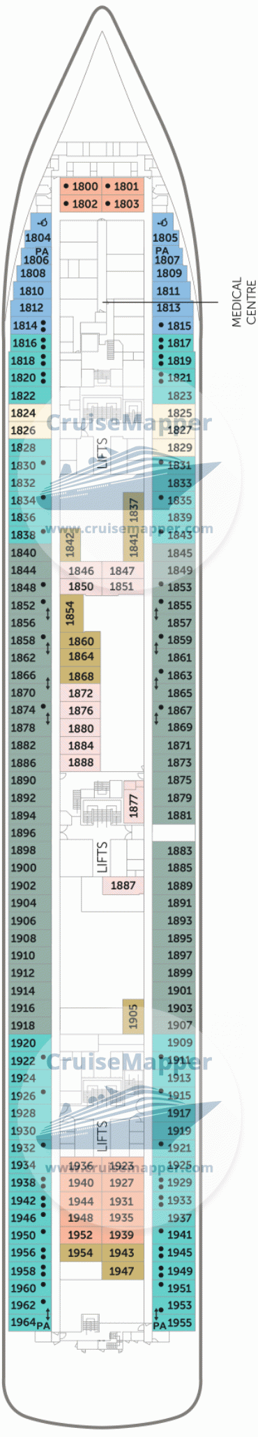 Fred Olsen Bolette Deck 1 Plan CruiseMapper
