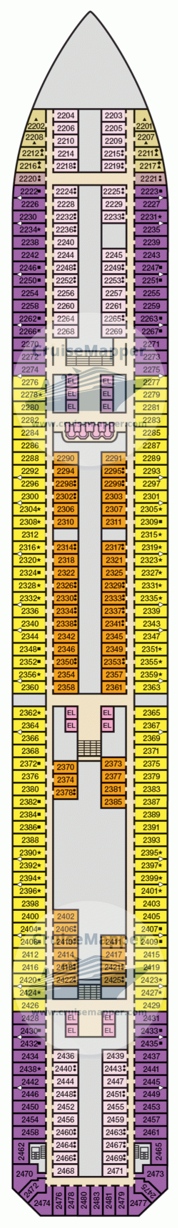 Carnival Splendor Deck 02 - Main-Cabins