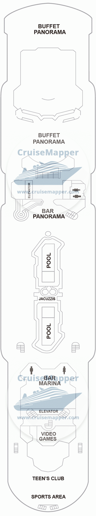 Pullmantur Monarch Deck 11 - Lido-Pools-Teens