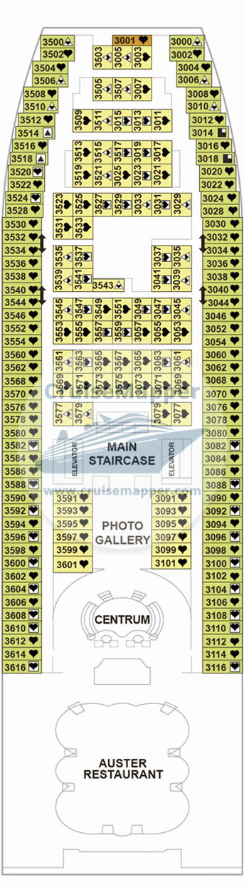 Pullmantur Monarch Deck 03 - Cabins-Restaurant