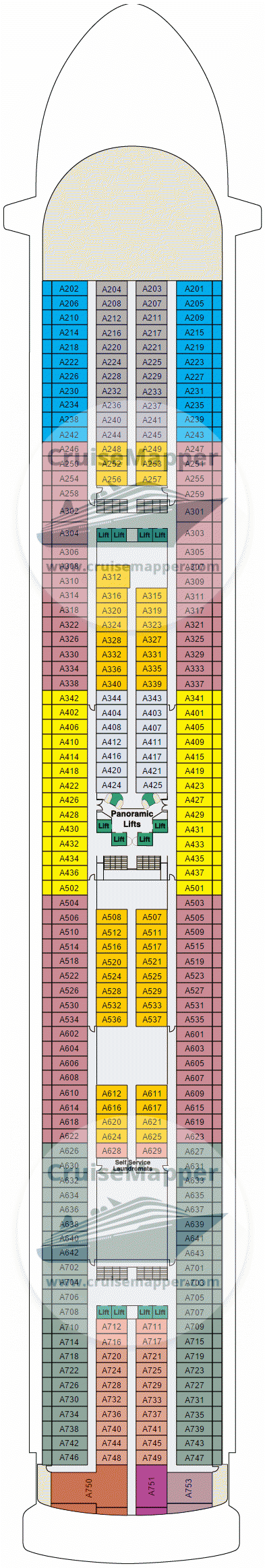 Caribbean Princess Deck 12 - Aloha-Cabins