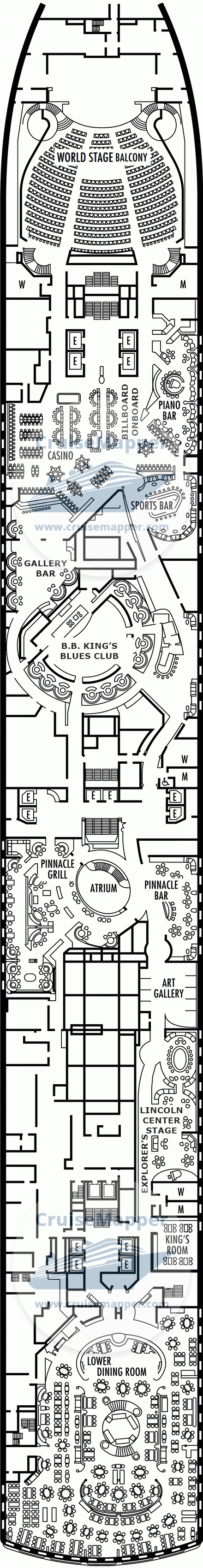 ms Nieuw Amsterdam Deck 02 - Lower Promenade-Casino-Lounge-Dining1