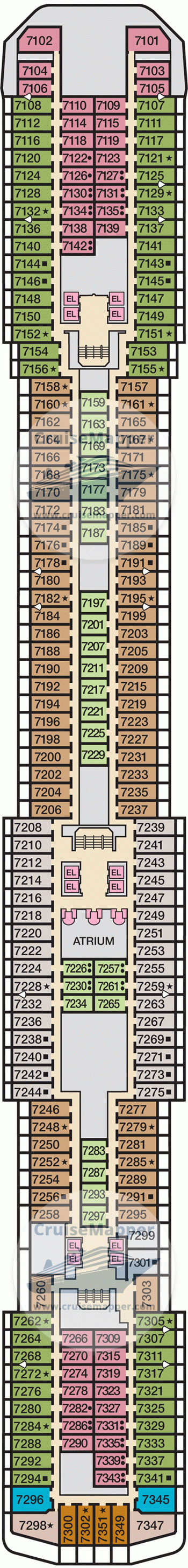 carnival cruise ship spirit deck plan