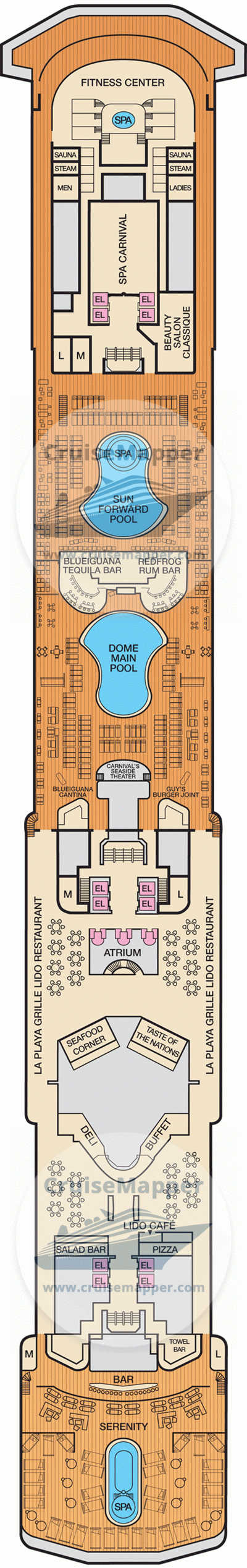 Carnival Spirit Deck 09 - Lido-Pools-Spa-Serenity