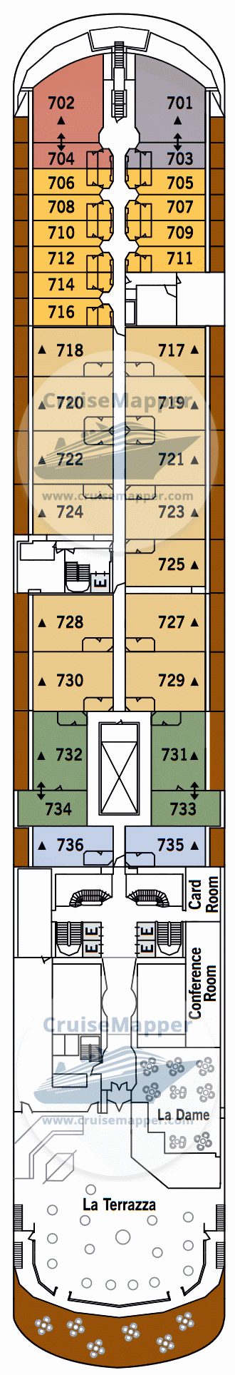 Silver Whisper Deck 07 - Lido-Cabins