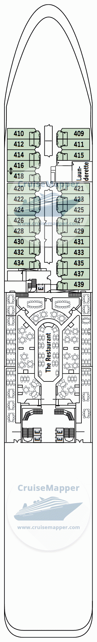 Silver Whisper Deck 04 - Restaurant-Cabins