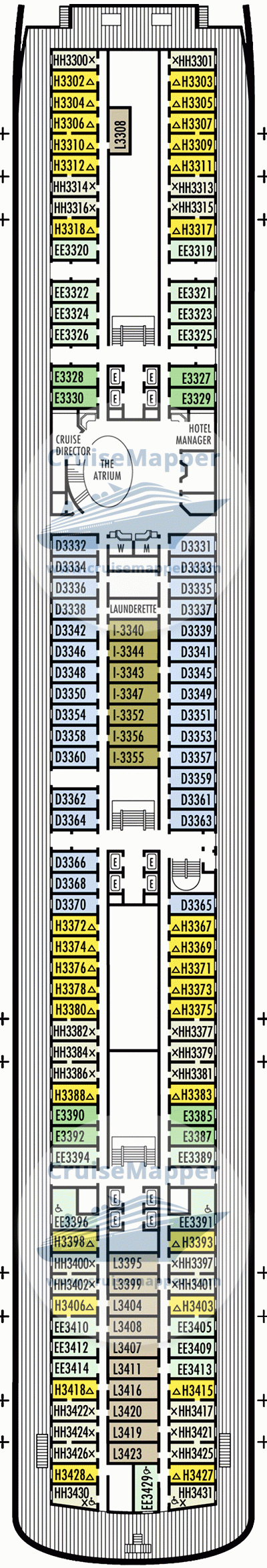 ms Zaandam Deck 03 - Lower Promenade-Cabins