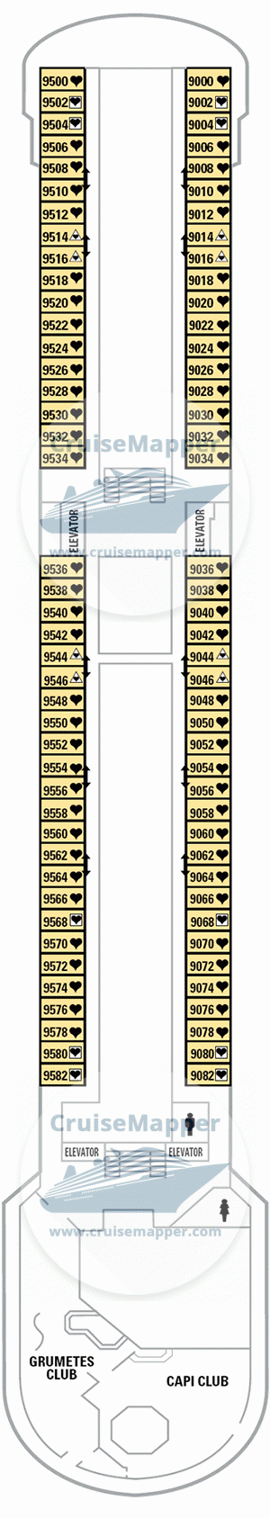 Pullmantur Sovereign Deck 09 - Clubs-Cabins