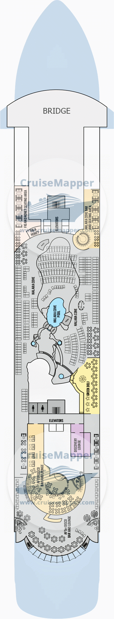 Celestyal Discovery Deck 10 - Bridge-Sundeck-Pools