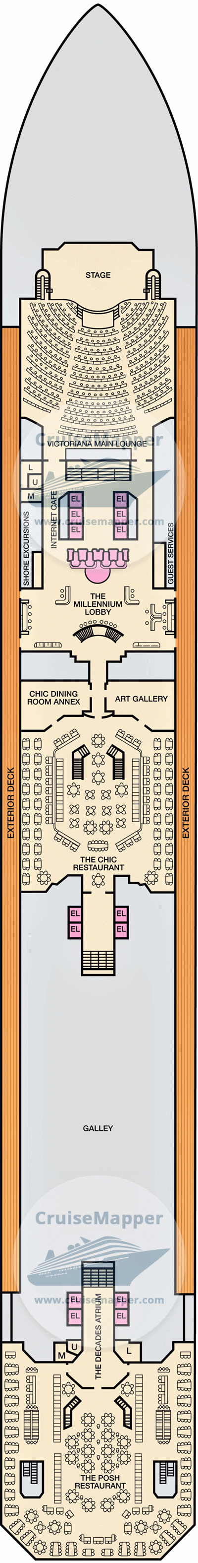 Carnival Freedom Deck 03 - Lobby-Dining