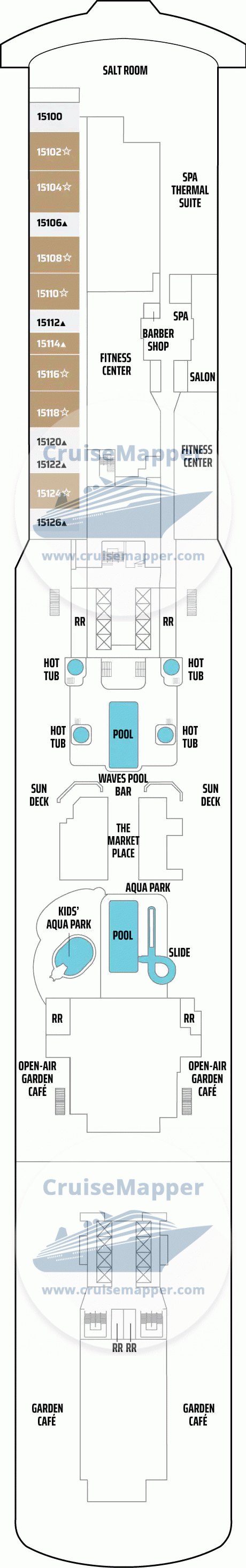 Norwegian Breakaway Deck 15 - Spa-Lido-Pool