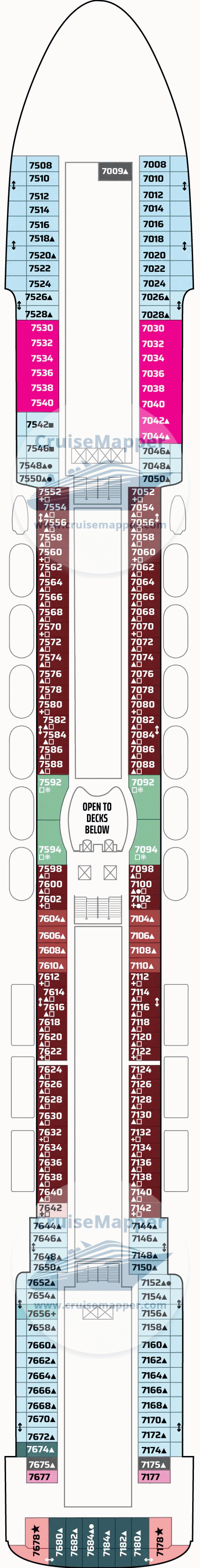 Pride of America Deck 07 - Cabins