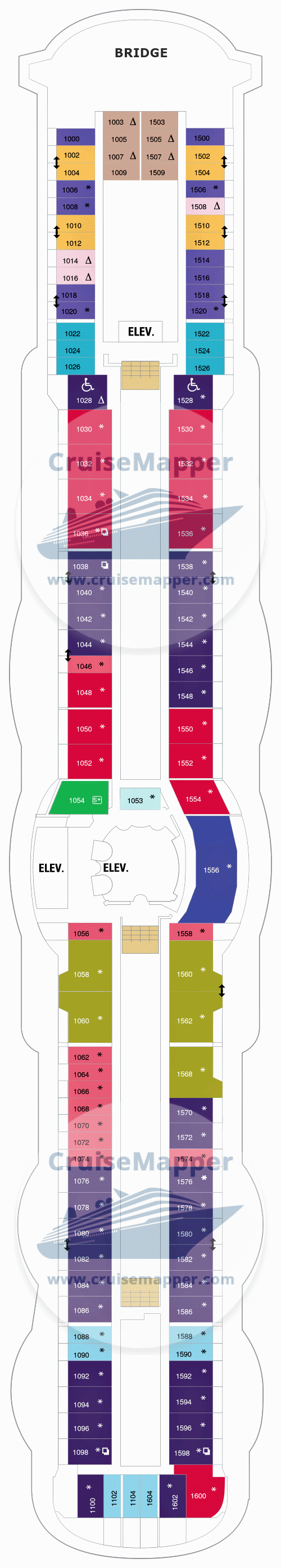 Serenade Of The Seas deck 10 plan CruiseMapper