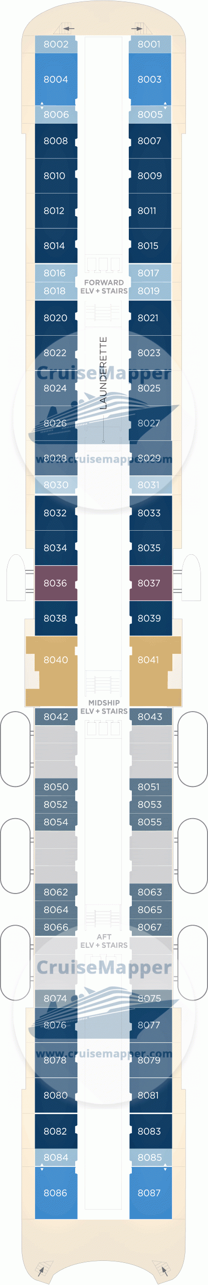 Crystal Symphony Deck 08 - Horizon-Cabins