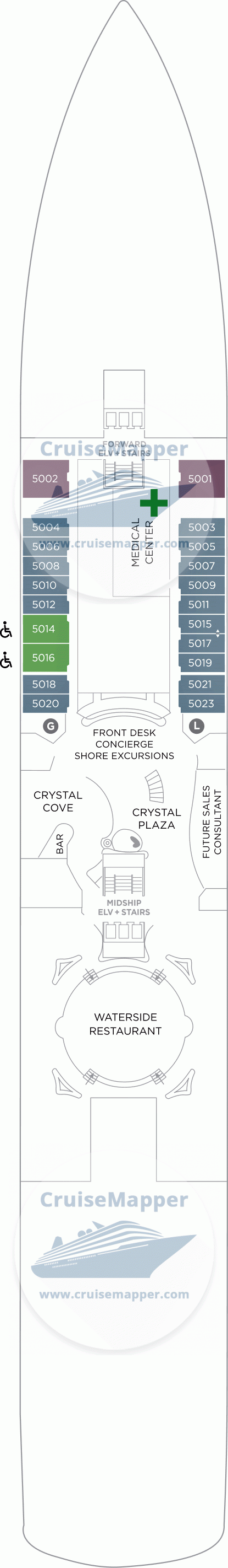 Crystal Symphony Deck 05 - Crystal-Cabins-Lobby-Hospital