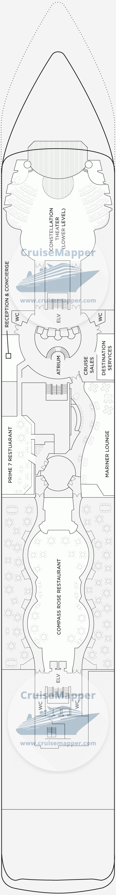 Seven Seas Mariner Deck 05 - Dining-Lounge-Lobby