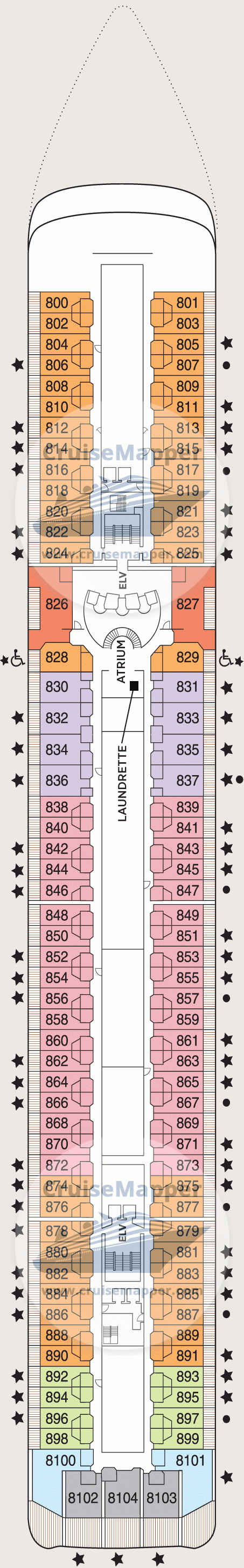 Seven Seas Mariner Deck 08 - Cabins