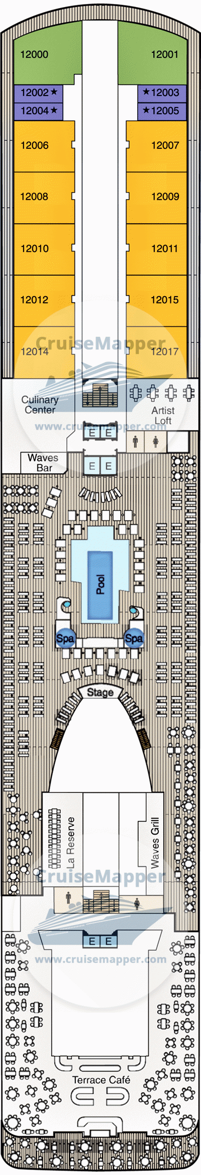 Oceania Marina Deck 12 - Lido-Pool-Suites