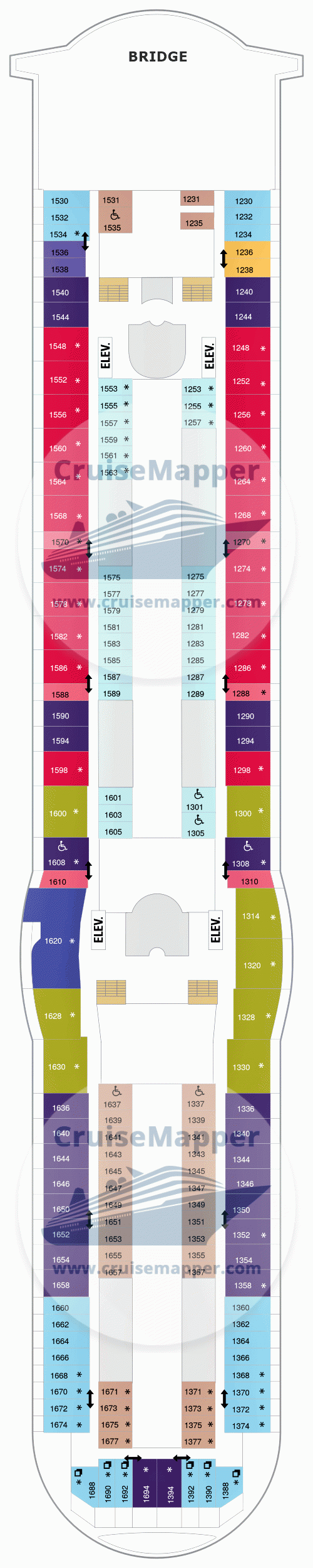 Mariner Of The Seas deck 10 plan CruiseMapper