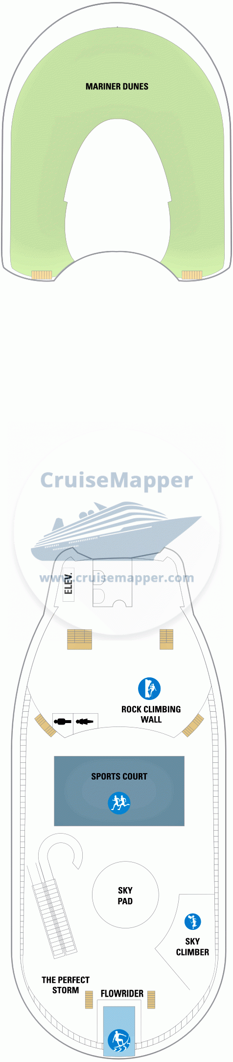 Mariner Of The Seas Deck 13 - Sports-FlowRider-Waterslides-Golf