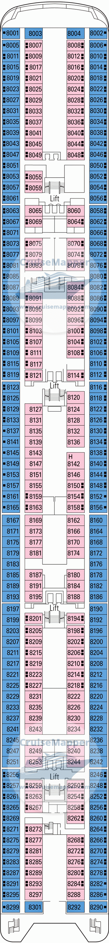 MSC Sinfonia Deck 08 - Bach-Cabins