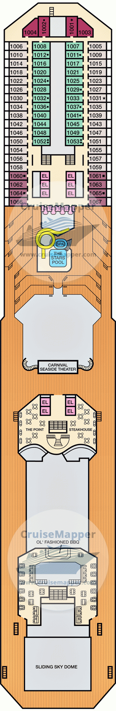 carnival cruise conquest map