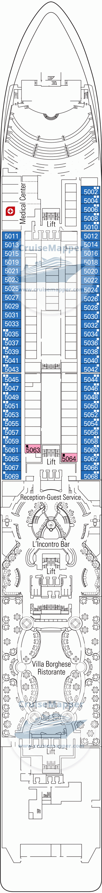 MSC Orchestra Deck 05 - Pianoforte-Cabins-Lobby-Hospital