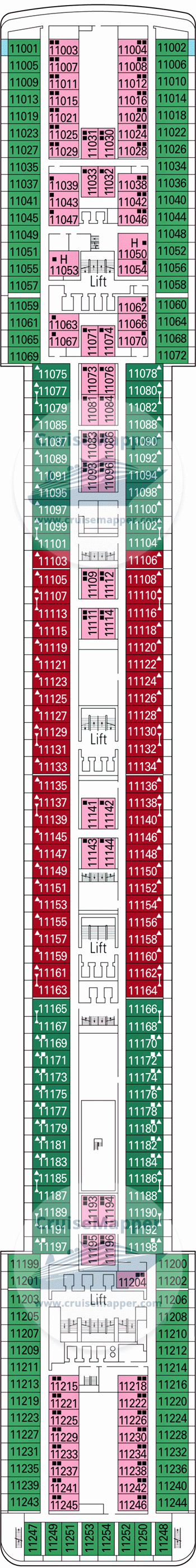 MSC Orchestra Deck 11 - Flauto-Cabins