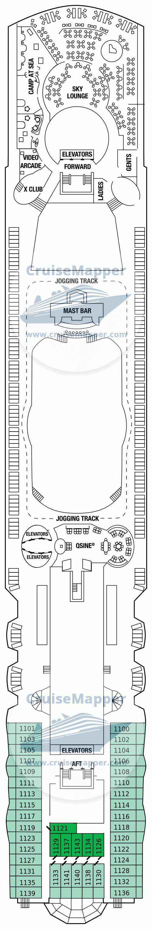 Celebrity Millennium deck 11 plan CruiseMapper