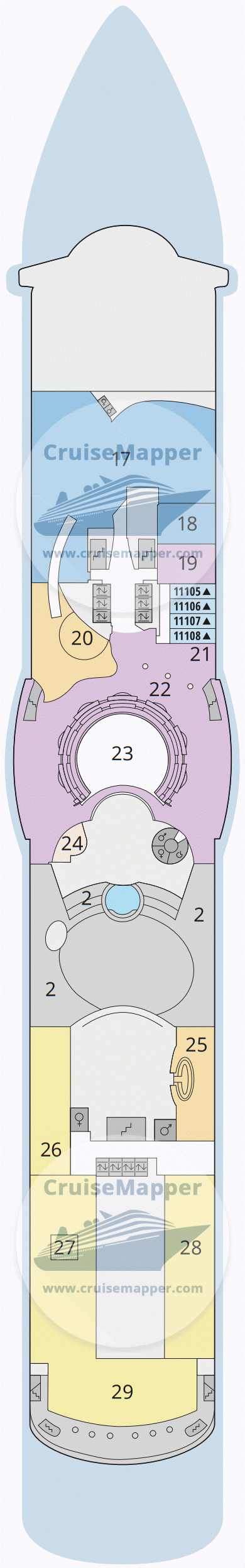 AIDAblu Deck 11 - Bridge-Sports-Gym