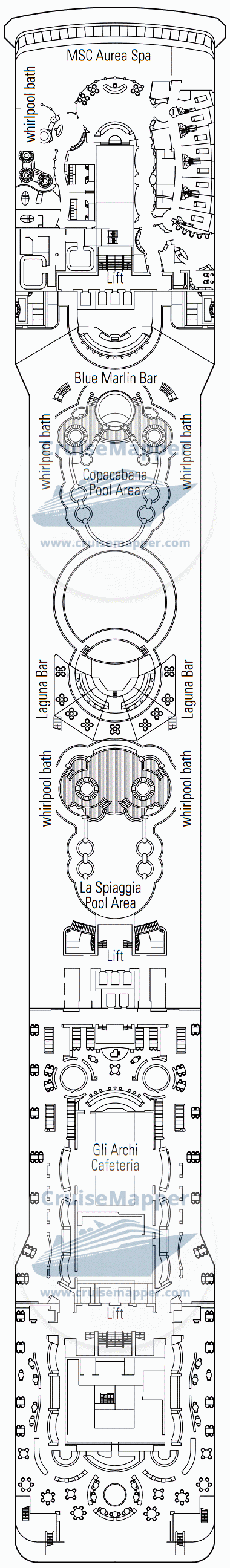 MSC Musica Deck 13 - Vivace-Spa-Lido-Pools