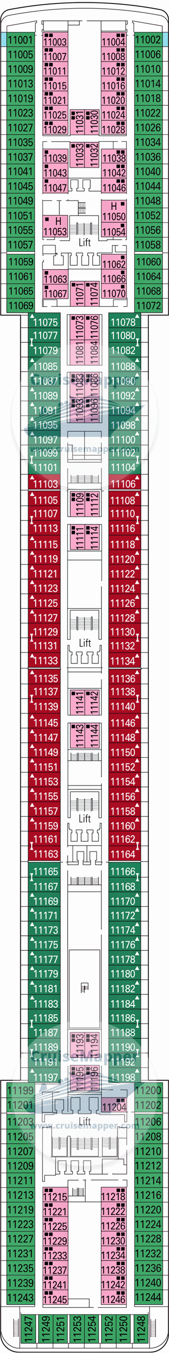 MSC Musica Deck 11 - Adagio-Cabins