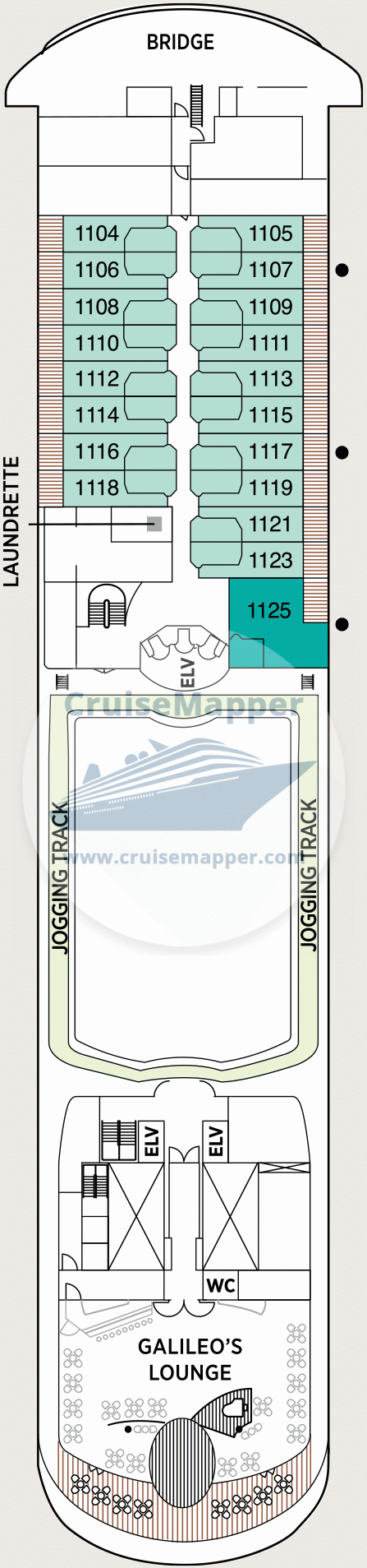 Seven Seas Navigator Deck 11 - Bridge-Cabins