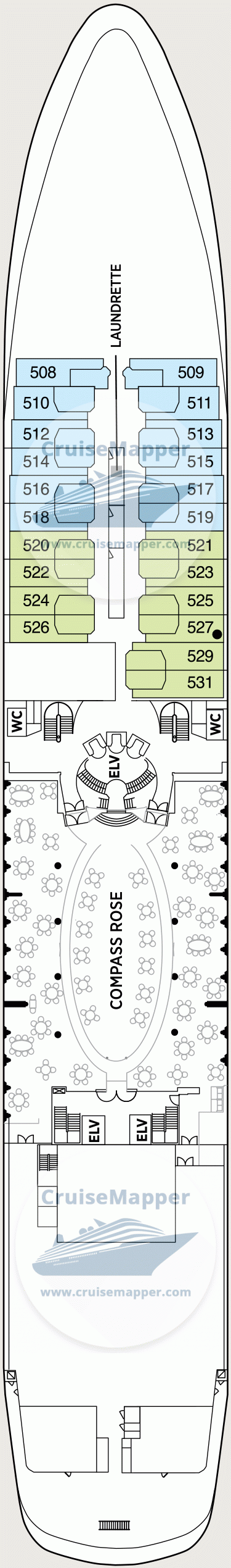 Seven Seas Navigator Deck 05 - Dining-Cabins