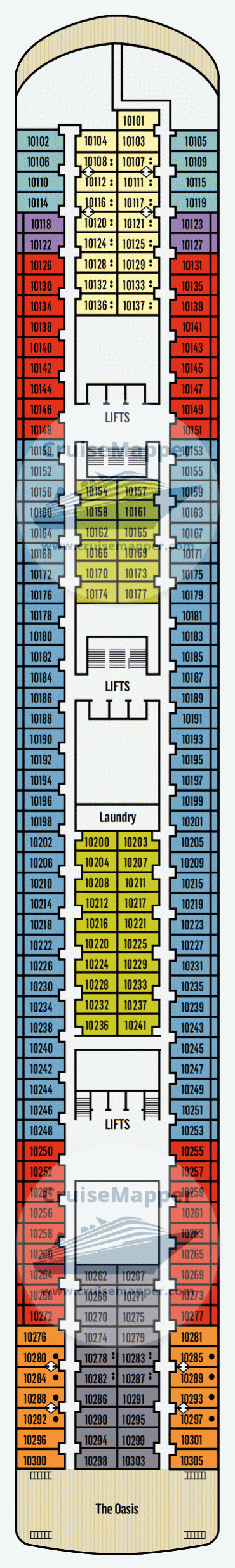 Pacific Jewel Deck 10 - Cabins